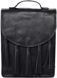 Kožený batoh s třásněmi  MF C1 - černý
