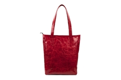 Kožená taška SHOPPER  14 - červená