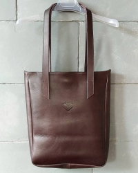 Kožená taška SHOPPER 24 - vínová 