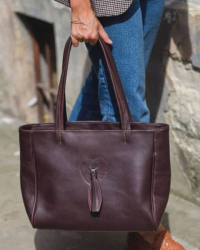 Kožená taška BIG SHOPPER F 24 - vínová
