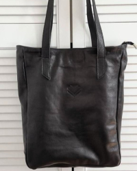 Kožená taška SHOPPER 26 - černá