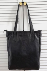 Kožená taška SHOPPER 26 - černá