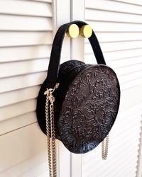 Kožená kabelka mini HONEY BEE - černá