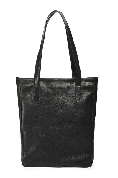 Kožená taška SHOPPER - černá